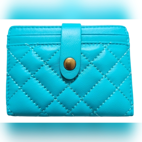 Kurt Geiger Handbags - Kurt Geiger London New In Box Quilted Turquoise Card Holder